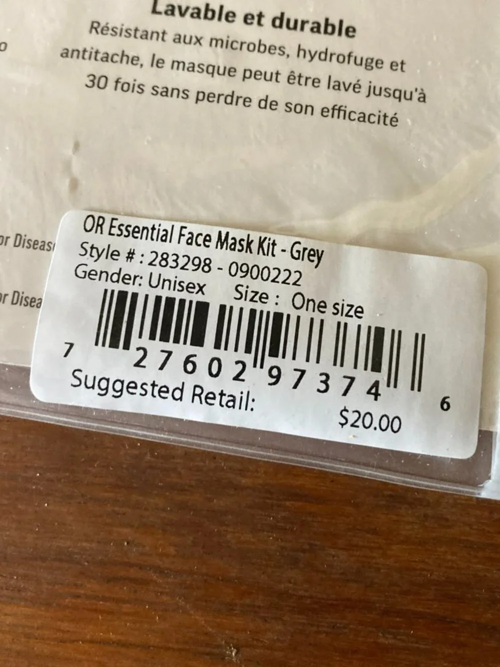 NWT OR Outdoor Research Essential Face Mask Kit Grey Blue 3-pack Filter Washable